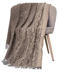 Vlněný pléd LAMB SOFT wood hnědosmetanová střední 130 x 200 cm