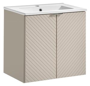 Comad Závěsná skříňka Viva Cashmere Dance II se zápustným umyvadlem 60 cm kašmírová