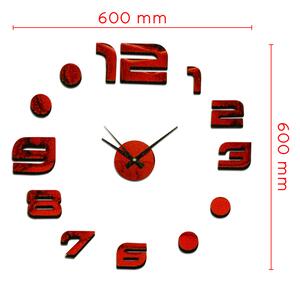 MPM Červené lesklé nalepovací hodiny 3776.20