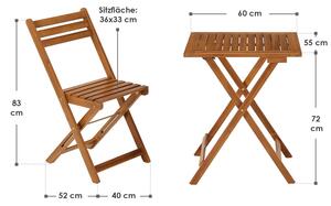 Balkonový set nábytku Bala se stolem a 2 židlemi