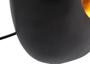 Designová stolní lampa černá se zlatým vnitřkem 36 cm - Cova