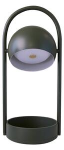 FRANDSEN LED stolní lampa Ball Portable, olivově zelená, ocel, stmívatelný, Zelená, Obývací pokoj / jídelna, kov, Design