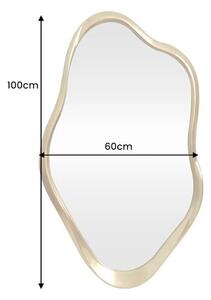 Glamour zlaté závěsné zrcadlo Elara v nepravidelném organickém tvaru s plastickým rámem 100 cm