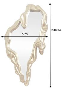 Glamour zlaté asymetrické nástěnné zrcadlo Rubia s trojrozměrným lesklým rámem v rozehřátém designu 150 cm