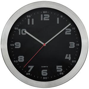 Designové kovové hodiny Melange - stříbrné/černé