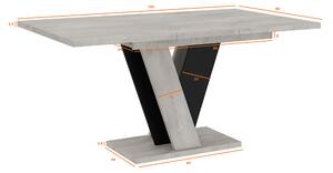 Rozkládací jídelní stůl Timber K350/černá
