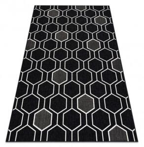 Koberec SPRING 20404993 Hexagon šňůrkový - černý