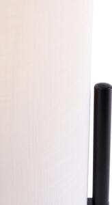 Designová stolní lampa černé lněné odstín bílé - Rich