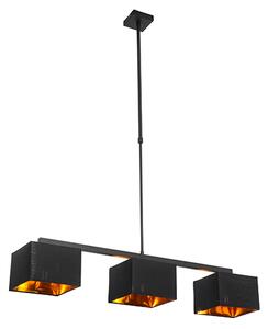 Moderní závěsná lampa černá se zlatem 88 cm 3-světlo - VT 3