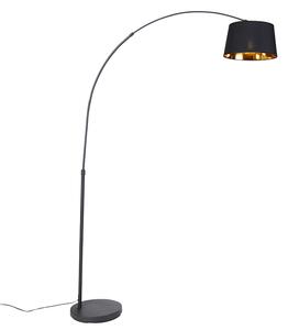 Moderní oblouková lampa černá se zlatem - Arc Basic