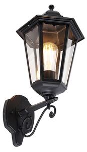 Klasická venkovní nástěnná lampa černá IP44 - New Orleans Up