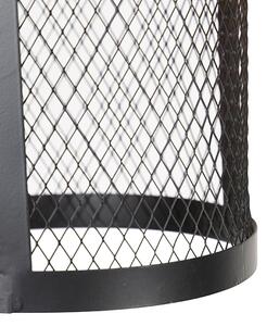 Průmyslová závěsná lampa černá se 3 světly ze dřeva - Cage Robusto