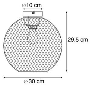 Moderní stropní svítidlo černé 30 cm - Mesh Ball