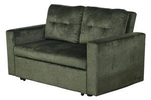Designová skandinávská rozkládací dvoumístná sedačka Lotta se sametovým potahem v tmavě zelené barvě 142 cm