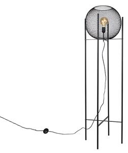 Moderní stojací lampa černá - Mesh Ball