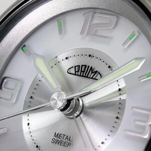 Analogový budík kovový bílý/stříbrný PRIM Retro Alarm - Silver