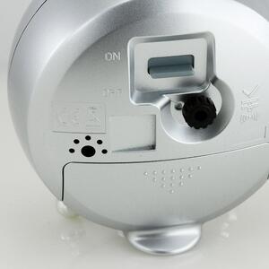 Analogový budík plastový bílý/stříbrný PRIM Alarm Simply - C01P.3796.7000.I