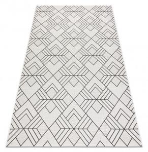 Koberec šňůrkový SIZAL FLAT 48731960 čtverce, geometrický - krém / šedý