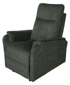 Designové moderní polohovatelné kino křeslo Phoenix s textilním potahem v tmavě zelené barvě s melírovaným efektem 75 cm