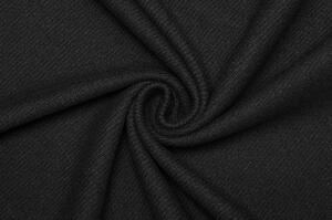 Kabátová panenská vlna - Černá s jemnou diagonálou
