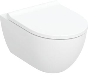 Geberit Acanto wc mísa se sedátkem s pomalým sklápěním závěsná bez splachovacího kruhu s vírovým splachováním bílá lesk 502.774.00.1
