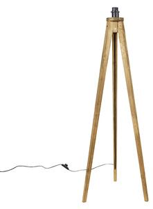 Venkovská stojací lampa stativ vintage dřevo - Tripod Classic