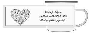 Smaltovaný hrnek plecháček s potiskem z lásky L208, 330 ml