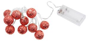 Linder Exclusiv Vánoční LED osvětlení 10 červených koulí Teplá bílá