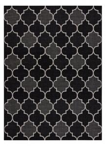 Koberec SIZAL FLOORLUX 20607 marokánský, Trellis - černý, stříbrný