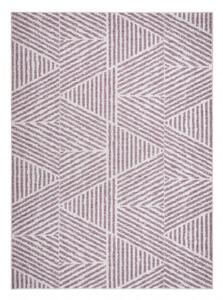 Koberec SIZAL COLOR 47176260 Linie, trojúhelníky, Zygzak - béžový / špinavě růžový
