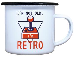 Smaltovaný plecháček s potiskem RETRO Objem: 330 ml