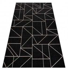 Koberec SIZAL FLOORLUX 20605 geometrický - černý / stříbrný