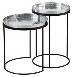 2SET odkládací stolek ELEMENTS TABLET 53/46 CM stříbrný Nábytek | Doplňkový nábytek | Odkládací stolky