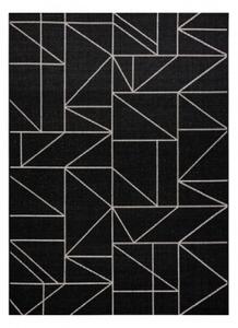 Koberec SIZAL FLOORLUX 20605 geometrický - černý / stříbrný