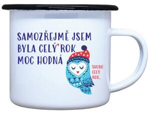 Vánoční plecháček s potiskem Byla jsem hodná, 330 ml