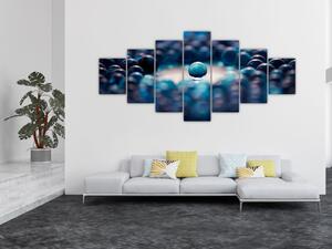 Obraz - Modré kuličky (210x100 cm)