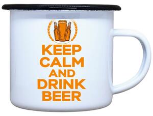 Smaltovaný plecháček Keep calm Objem: 330 ml