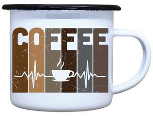Smaltovaný plecháček EKG coffee Objem: 330 ml