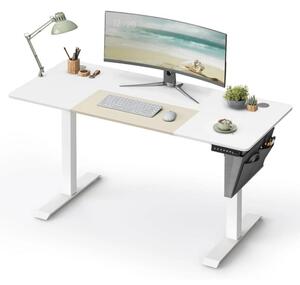 SONGMICS Psací stůl Paradis 140 cm výškově nastavitelný bílý