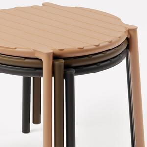 Nardi Hnědý plastový zahradní odkládací stolek Doga 50 cm