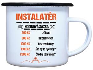 Smaltovaný plecháček Sazba instalatér Objem: 330 ml