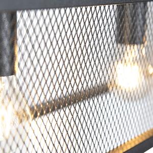 Industriální závěsná lampa černá se síťovinou 4 světly - Cage