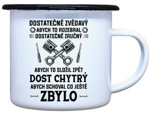 Smaltovaný plecháček Dost chytrý Objem: 330 ml