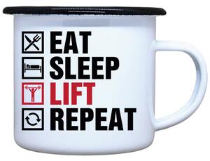 Smaltovaný plecháček Eat sleep lift Objem: 330 ml