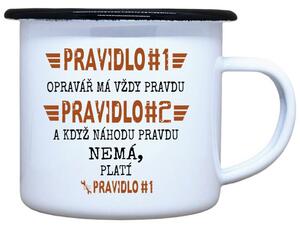 Smaltovaný plecháček Pravidla opraváře Objem: 330 ml