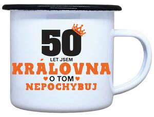 Smaltovaný plecháček Jsem královna 50 Objem: 330 ml