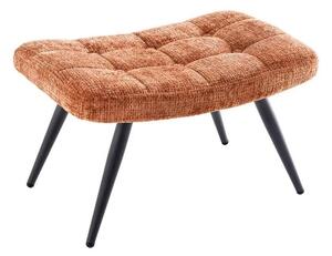 Designová skandinávská taburetka Scandinavia s žinylkovým potahem v rezavé hnědé barvě s černýma nohama z kovu 60 cm