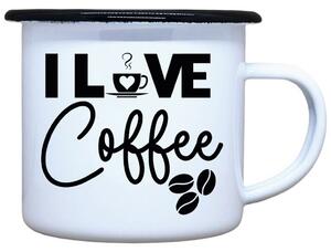 Smaltovaný plecháček I love coffee Objem: 330 ml