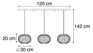 Designová závěsná lampa černá 3světelná - Johanna