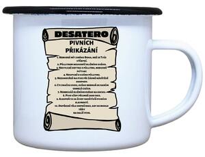 Smaltovaný plecháček Pivní přikázání Objem: 330 ml